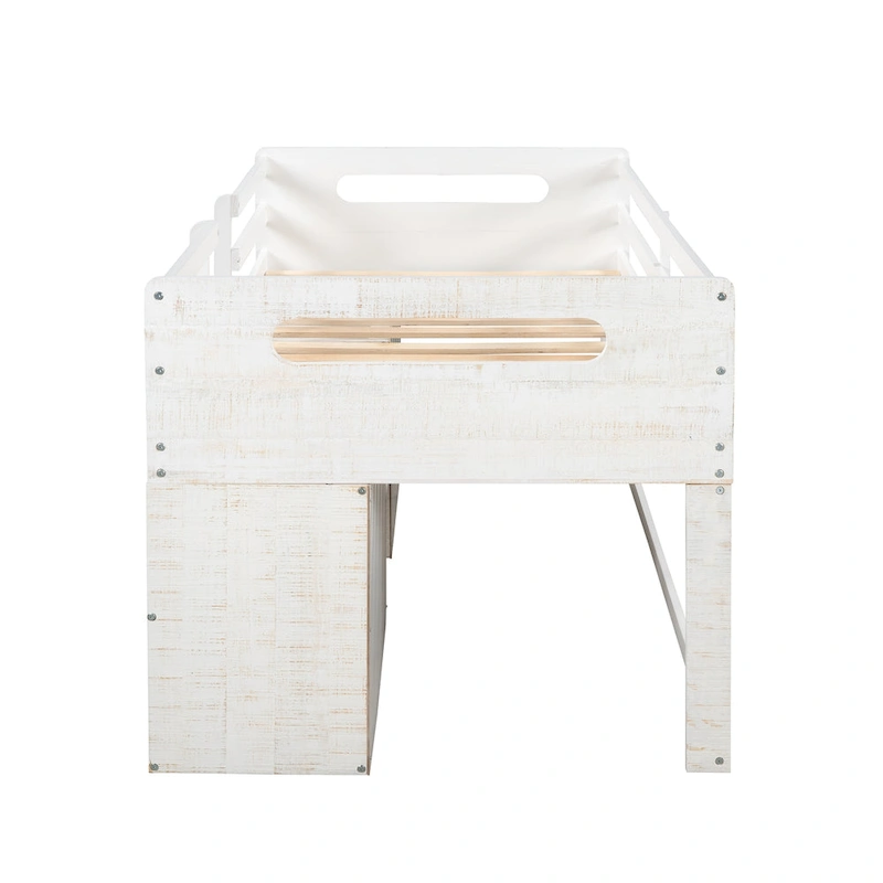 Twin Loft Bed with Shelves and drawers