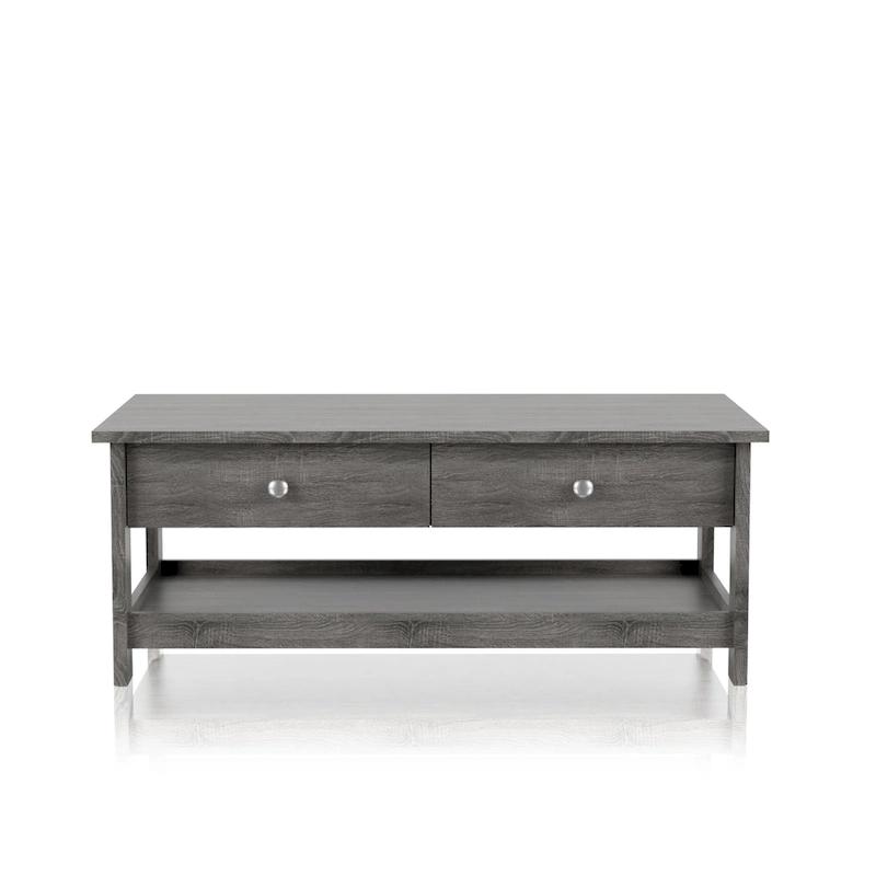 Aranda Rustic Grey 43-inch Wood 1-Shelf Coffee Table by Furniture of America