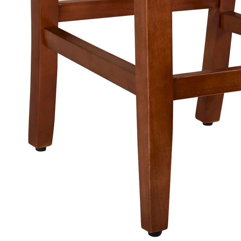 29-inch Luxury Brown Faux Leather Barstool