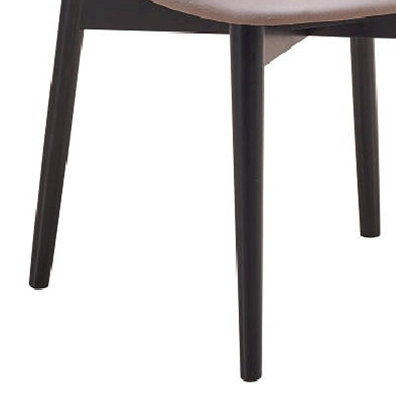 Anae 23 Inch Side Dining Chair Set of 2, Turned Legs, Gray Fabric, Black