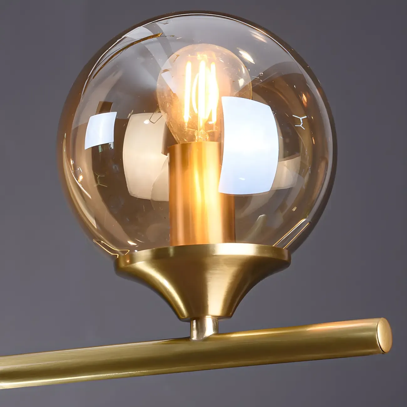 Kitchen Modern Gold Glass Globe Island Chandelier