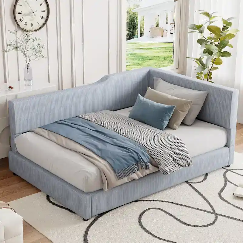 Full L-Shaped Daybed with Solid Frame