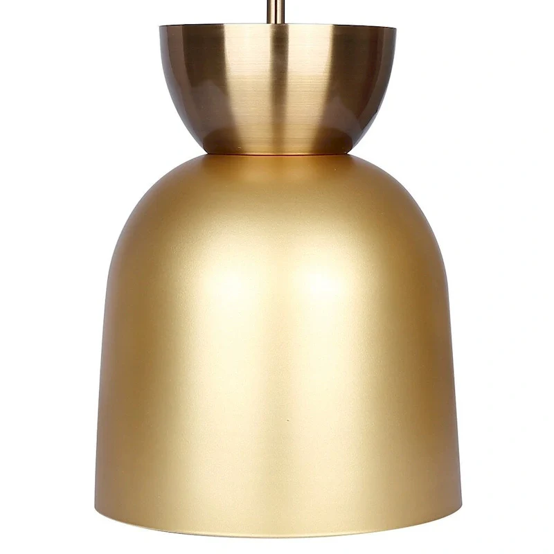 AUREA 60-Watt 1 Light Gold Mid Century Modern Pendant with Gold Metal Shade