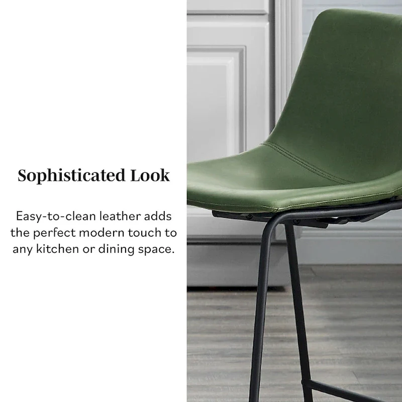 Middlebrook Prusiner 26-inch Faux Leather Counter Stool (Set of 2)