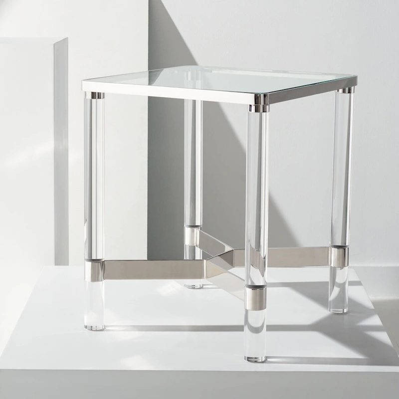 SAFAVIEH Couture Guler Acrylic Accent Table - 20 In W x 20 In D x 24 In H - 20Wx20Dx24H