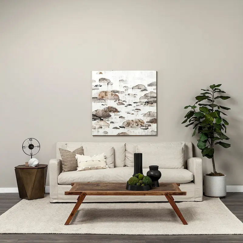 Denly Beige Fabric Slipcover w/ Double Stacked Back Cushions Sofa - 92.5W x 38.2D x 34.5H