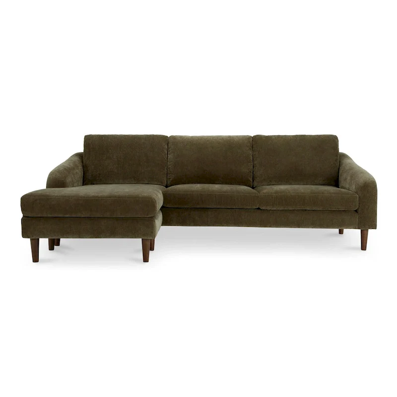 NADAAL STUDIOS Drew, Sectional with Reversible Chaise, Dark Brown - 98 X 59.2 X 33.5