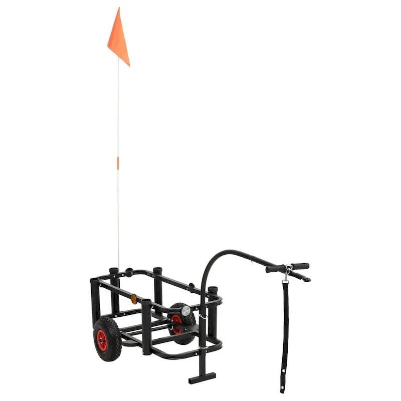 Fishing Trolley Black Steel - 34.3 x 14.6 x 32.3