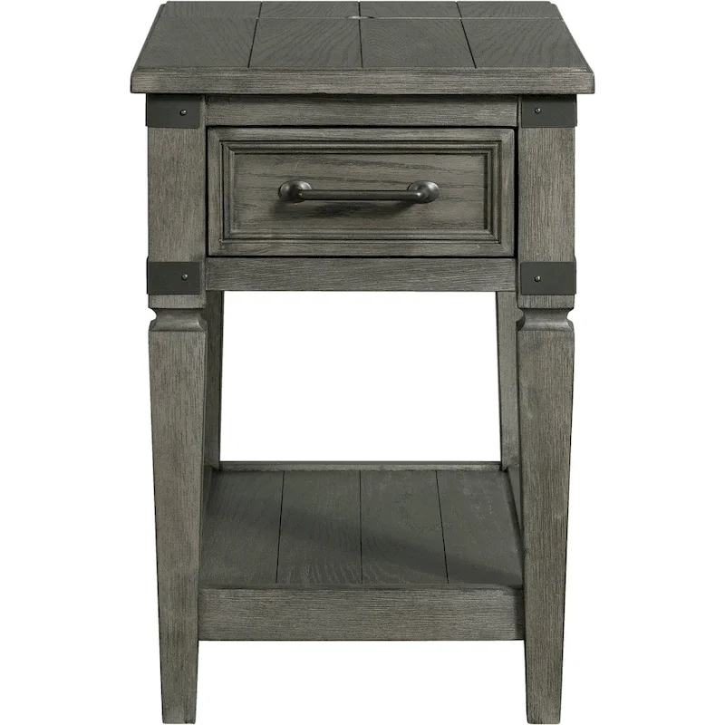Foundry Brushed Pewter Chairside Table