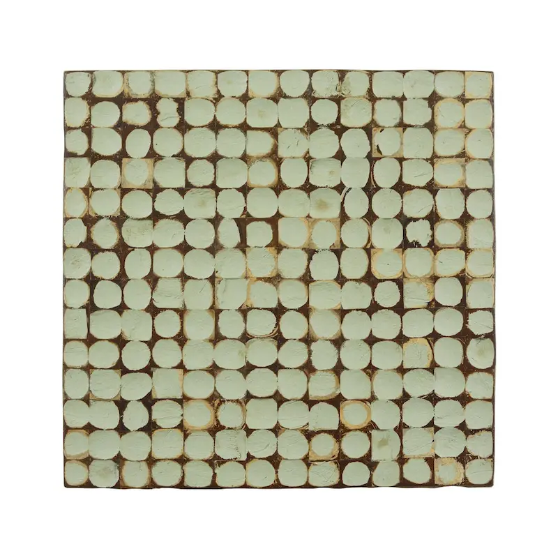 Juliette Distressed Natural Coconut Cube Accent Table by East at Main