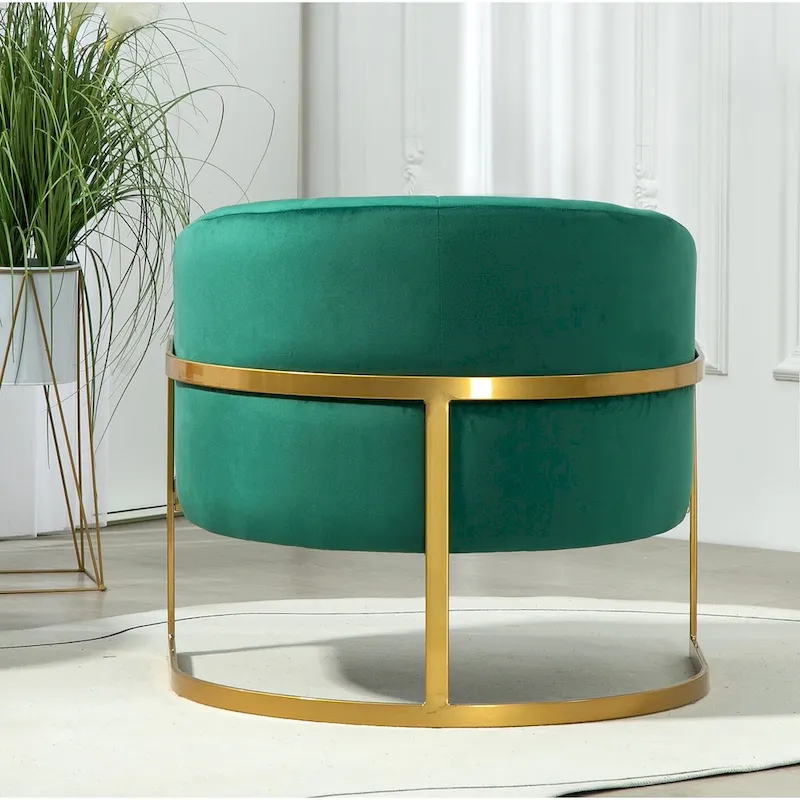 Modern Velvet Gold Accent Armchair