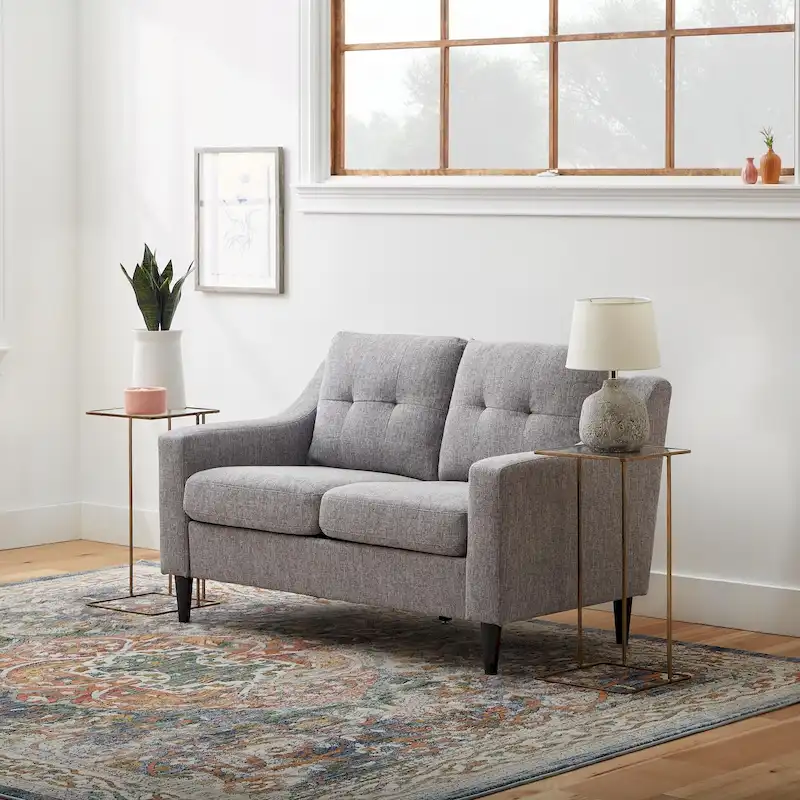 Brookside Ellen 54 Upholstered Scooped Arm Loveseat