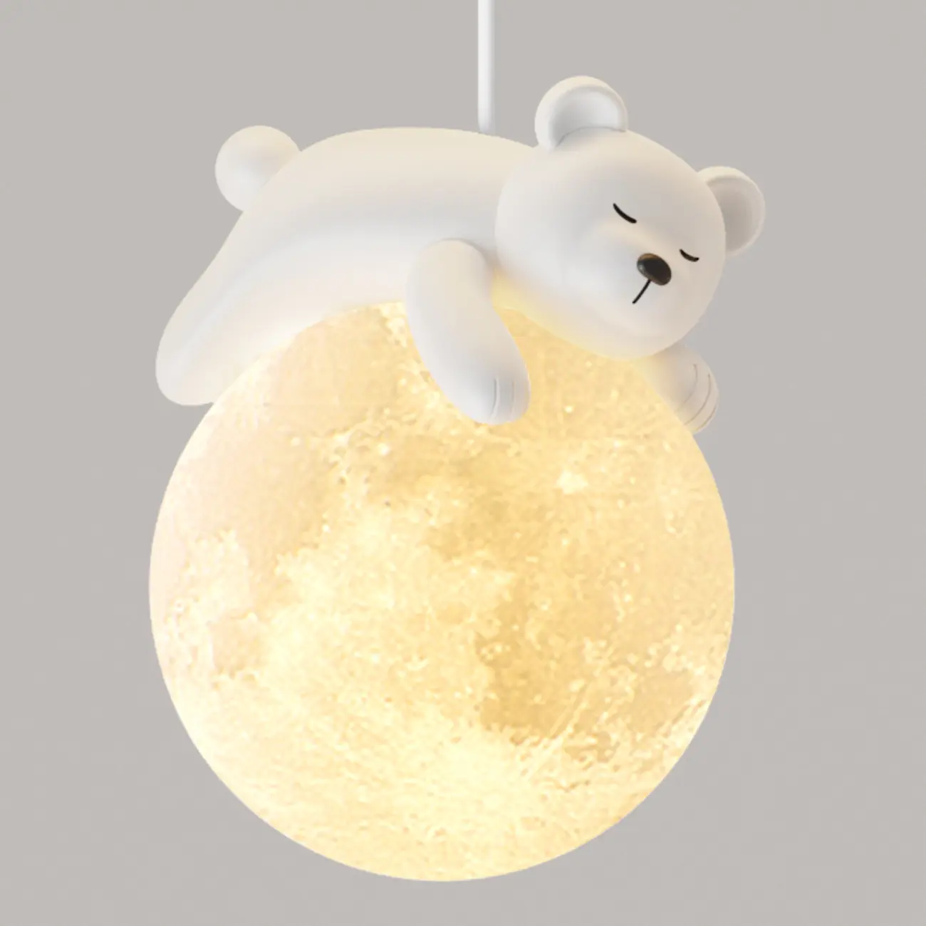 Kids Cute Bear-Moon LED Island Pendant Light
