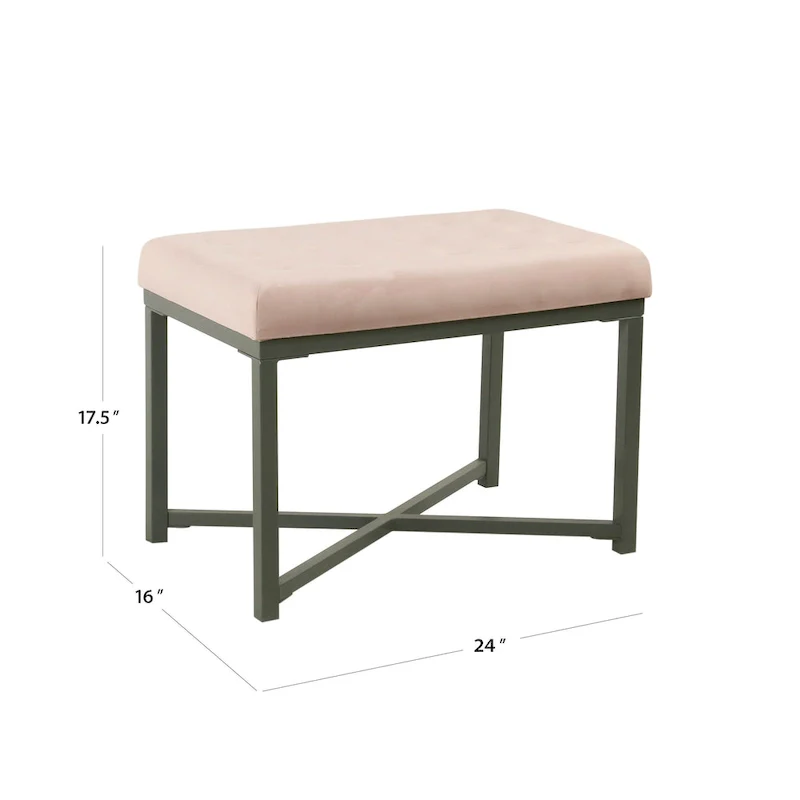 Velvet Tufted Footstool