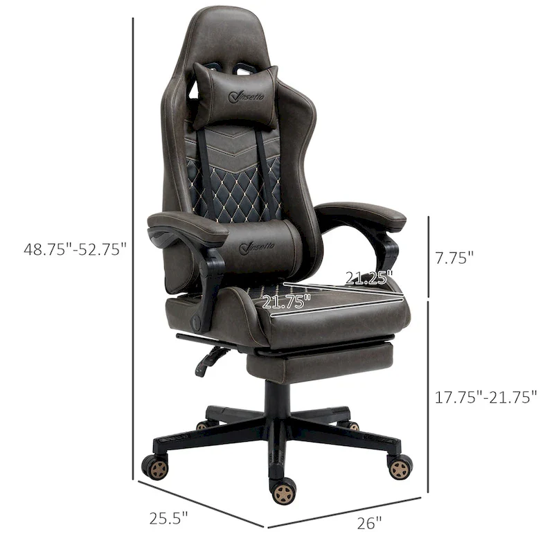Vinsetto Gaming Chair Racing Style Office Ergonomic Chair Adjustable Height Swivel Recliner High Back PC Computer Desk Chair