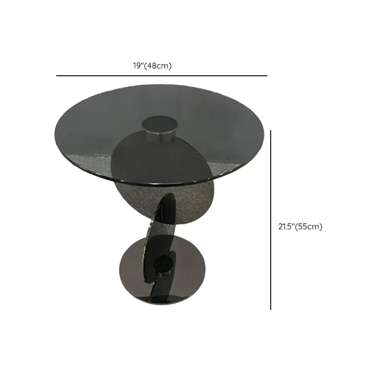 Scandinavian Glass Round Coffee Table Abstract Base