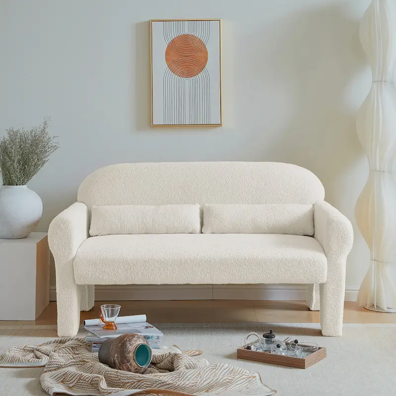 [VIDEO provided]modern boucle loveseat for Living room
