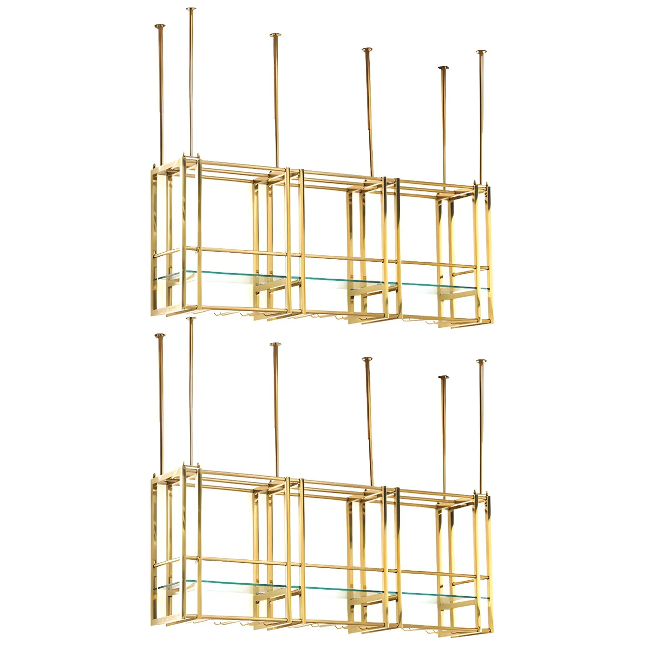 Glam Gold Metal Large Hanging Wine Rack