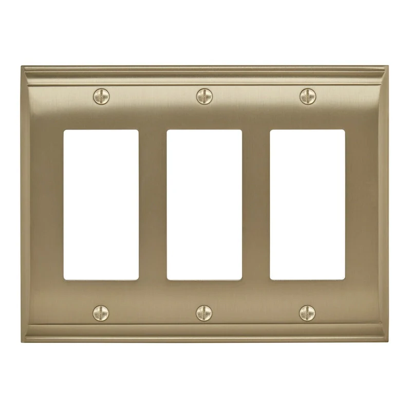 Candler 3 Rocker Golden Champagne Wall Plate - 3 Rocker
