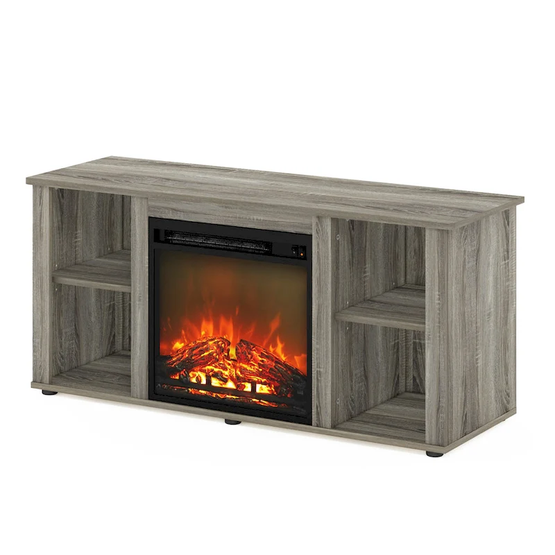 Furinno Jensen TV Stand with Fireplace
