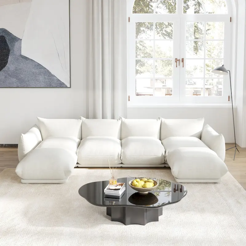 U-Shape Modular Sofa Chenille Sectional Couch