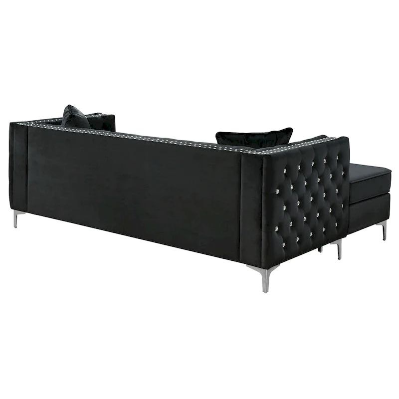 Paige Velvet Tufted Sofa with Chaise
