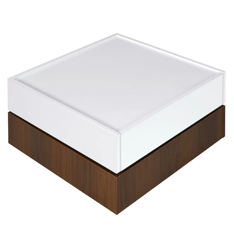 Square 360Rotating Coffee Table with 2 Drawers