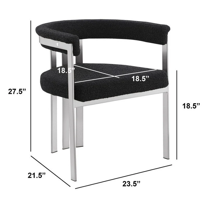 Best Quality Furniture Matte Brushed Chrome Dining Chairs (Set of 2) - N/A