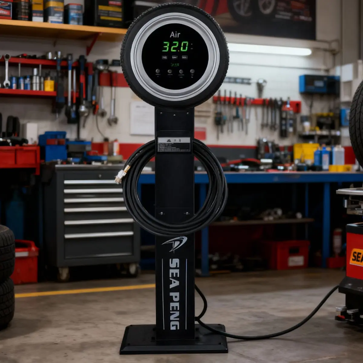 SEAPENG DP-Q02L Professional Vertical Tire Inflator for cars, trucks, RVs and garages
