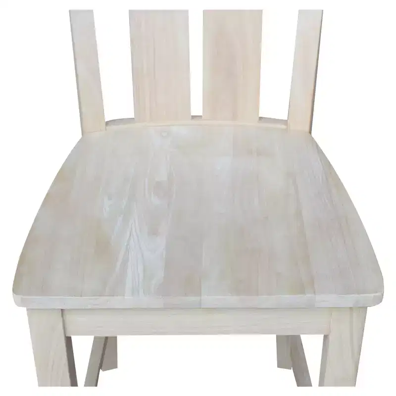 24" Ava Counter Height Barstool Unfinished - International Concepts: Solid Wood, Square Seat