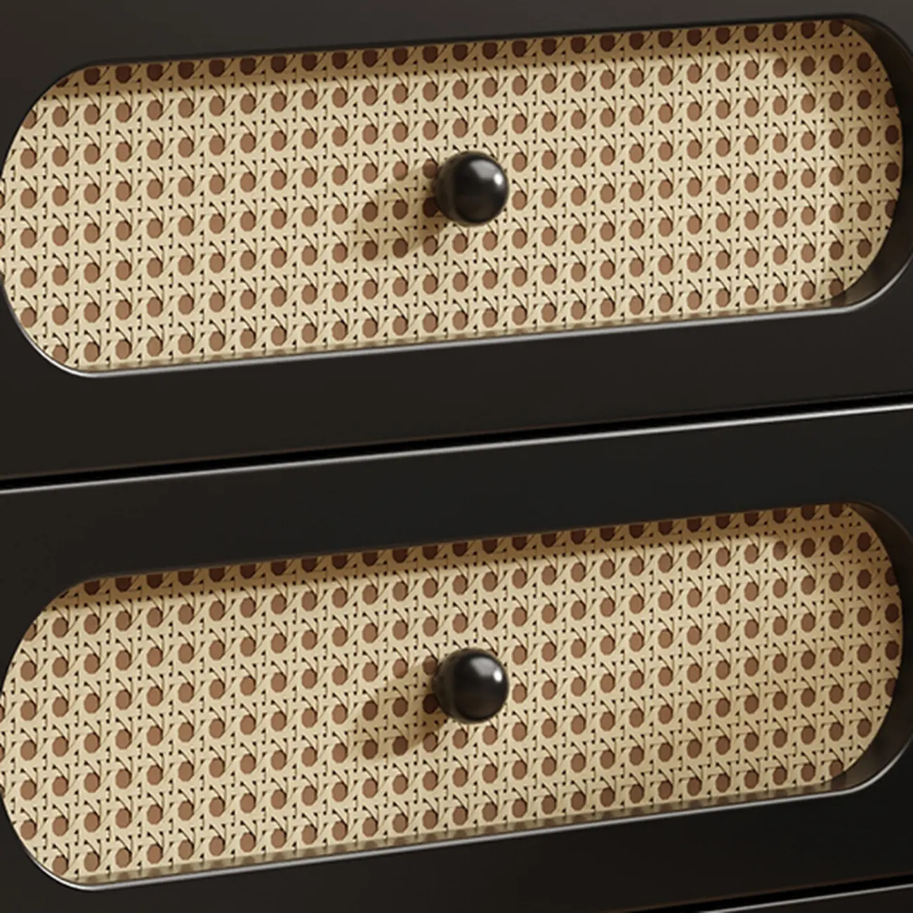 Functional White Wood Ratten 3-Drawer Narrow Nightstand