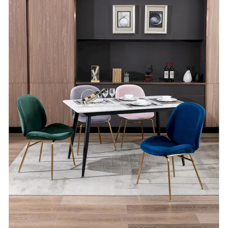 Porthos Home Cace Velvet Gold Leg Dining Chair