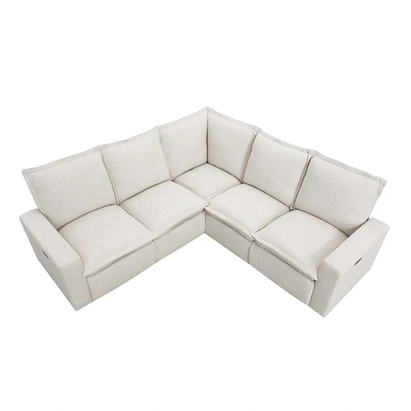 89.76 L-Shaped 5-Seater Sofa with Recliner