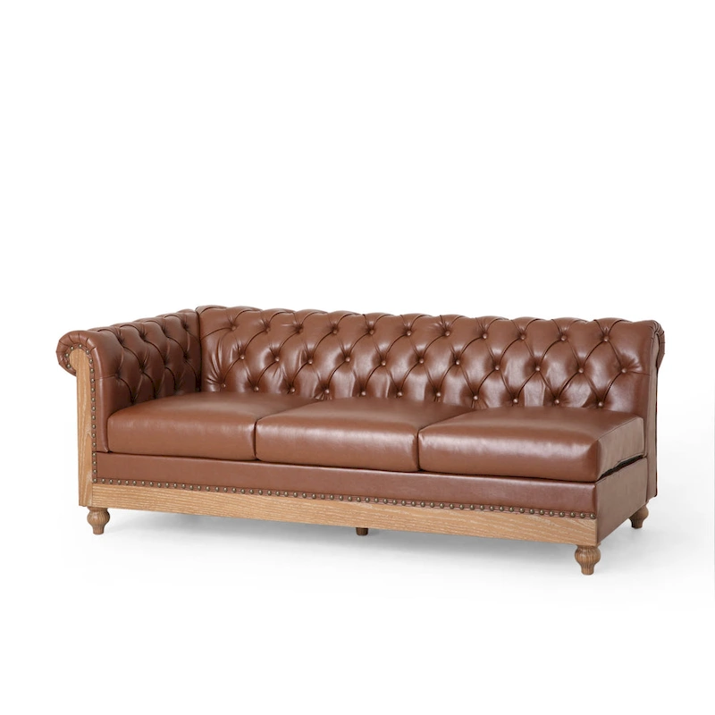 Castalia Chesterfield Tufted 7-seat Sectional Sofa by Christopher Knight Home - 114.00 L x 70.00 W x 31.50 H