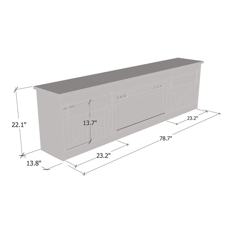 Granero BL-EF Electric Fireplace 79  TV Stand