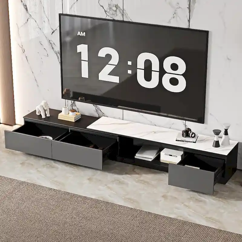 Extendable TV Stand Media Console With 3 Drawers - 75  - 122