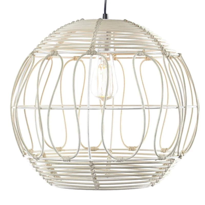 Wicker Globe Style Hanging Pendant Lamp (16 )