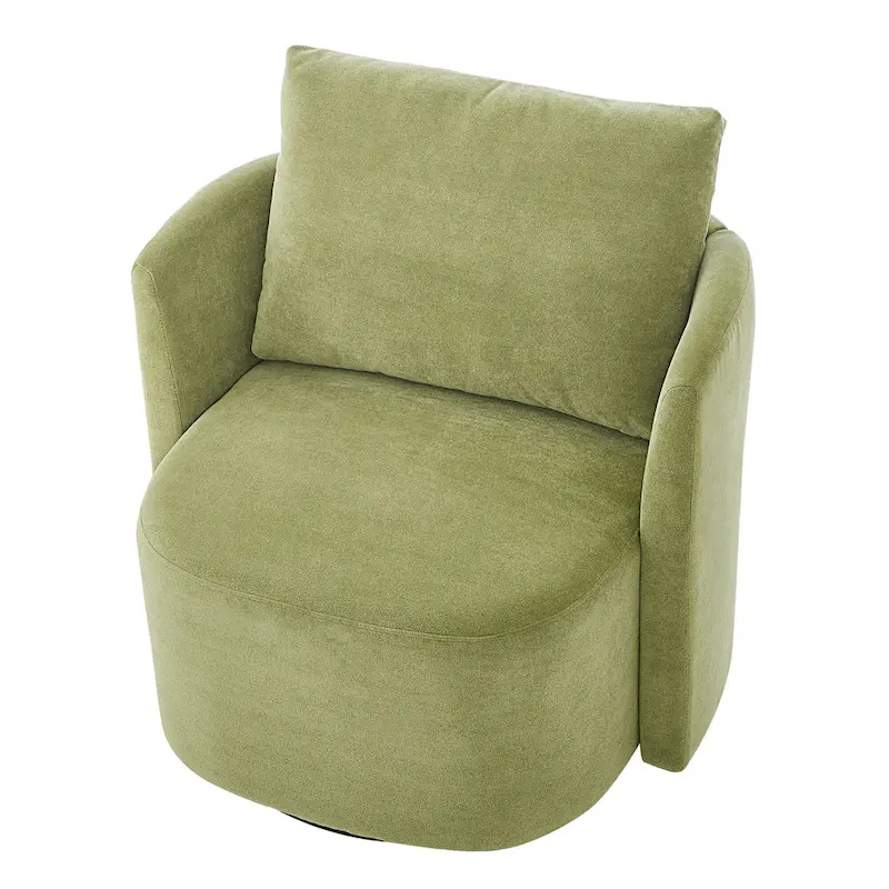 360 Swivel Chair, 29.9 Accent Barrel Armchair, Upholstered Swivel Sofa Chair with Curved Design