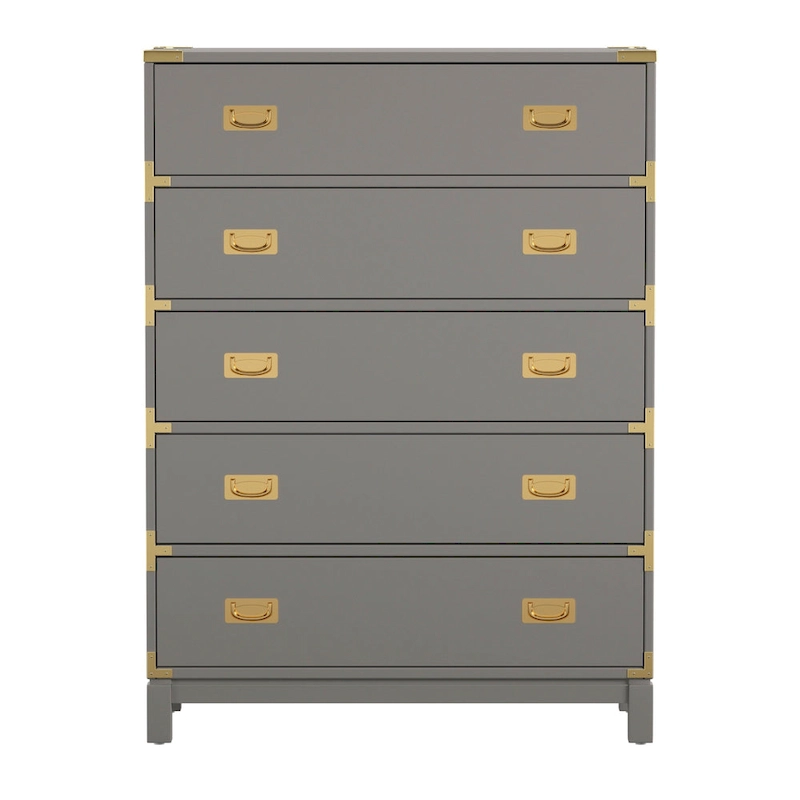 Kedric 5-Drawer Gold Accent Chest by iNSPIRE Q Bold