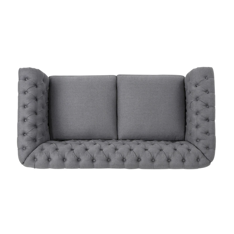 Somerville Upholstered Chesterfield Nailhead Loveseat by Christopher Knight Home