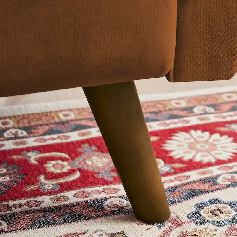 48.82 Small Tufted Loveseat Sofa with 2 Pillows and Tapered Wood Legs