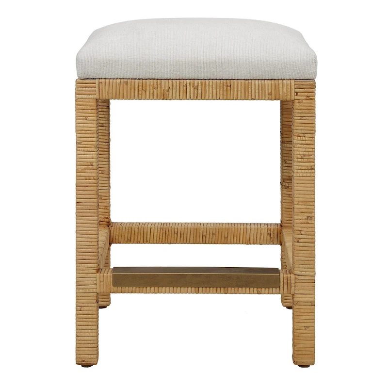Hand Woven Solid Counter Stool - 26 - Brown