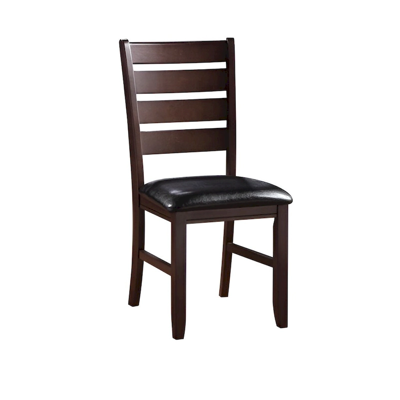 Faux Leather Ladder Back Side Chairs and Solid Wood Set of 2 - 23 L x 20 W x 40 H
