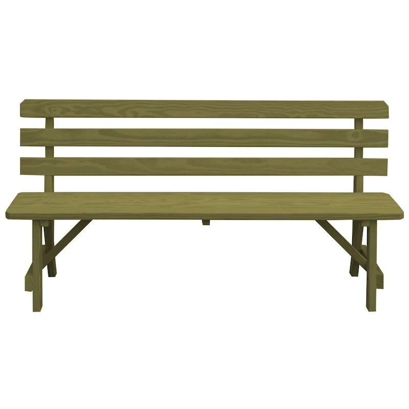 Pine 5' Traditional Backed Bench