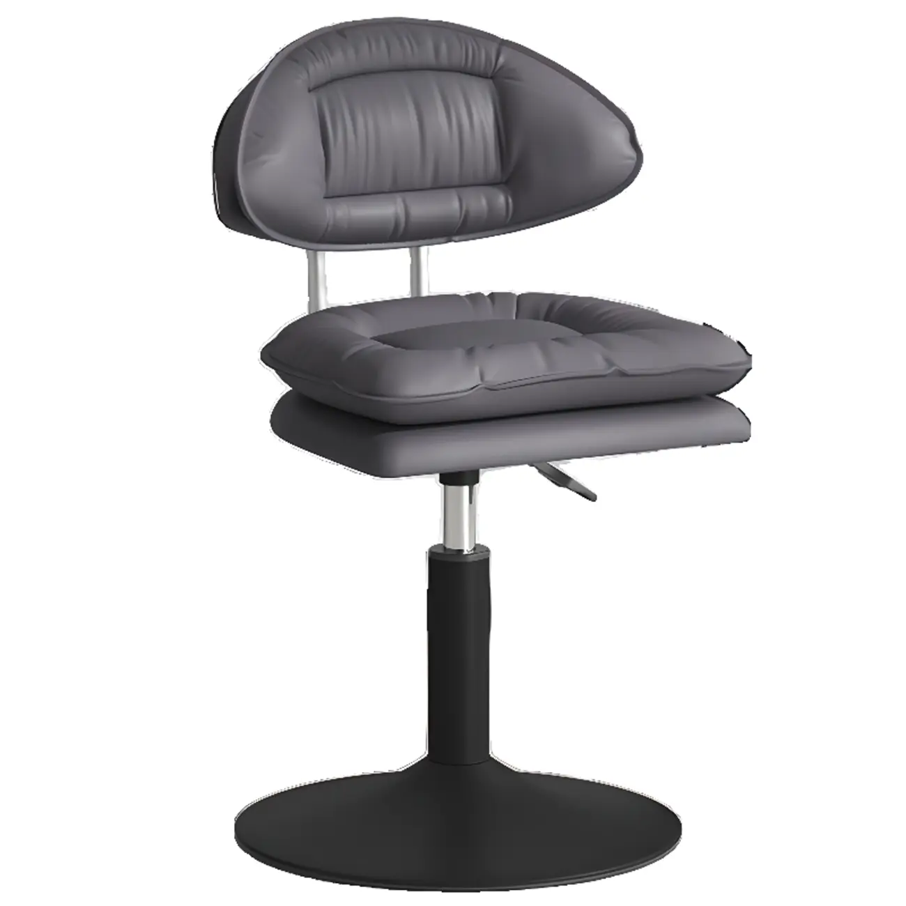 Modern Low Back Bar Chair Adjustable Swivel PU Leather