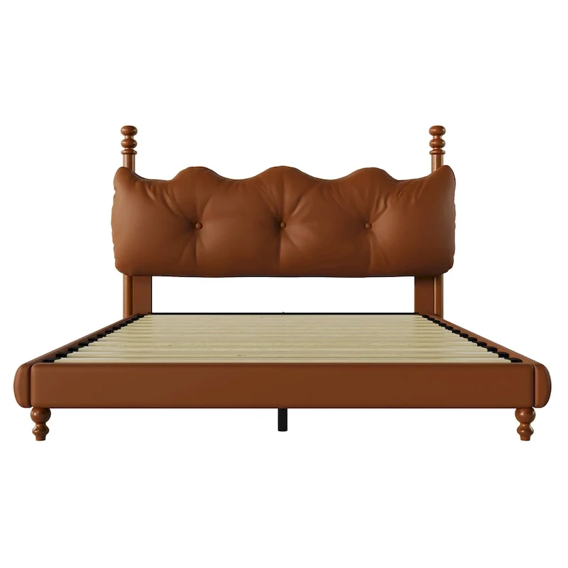 Luxury Upholstered PU Leather Bed