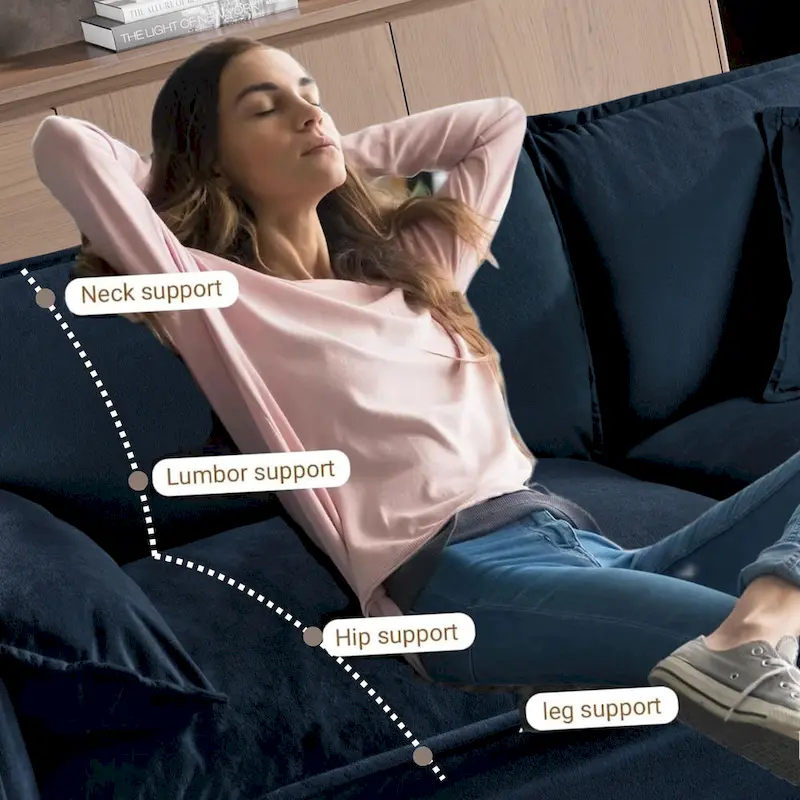 109.45 Chenille Upholstered U-Shaped Modular Sectional Sofa with Double-Layer Cushions, DIY Combination