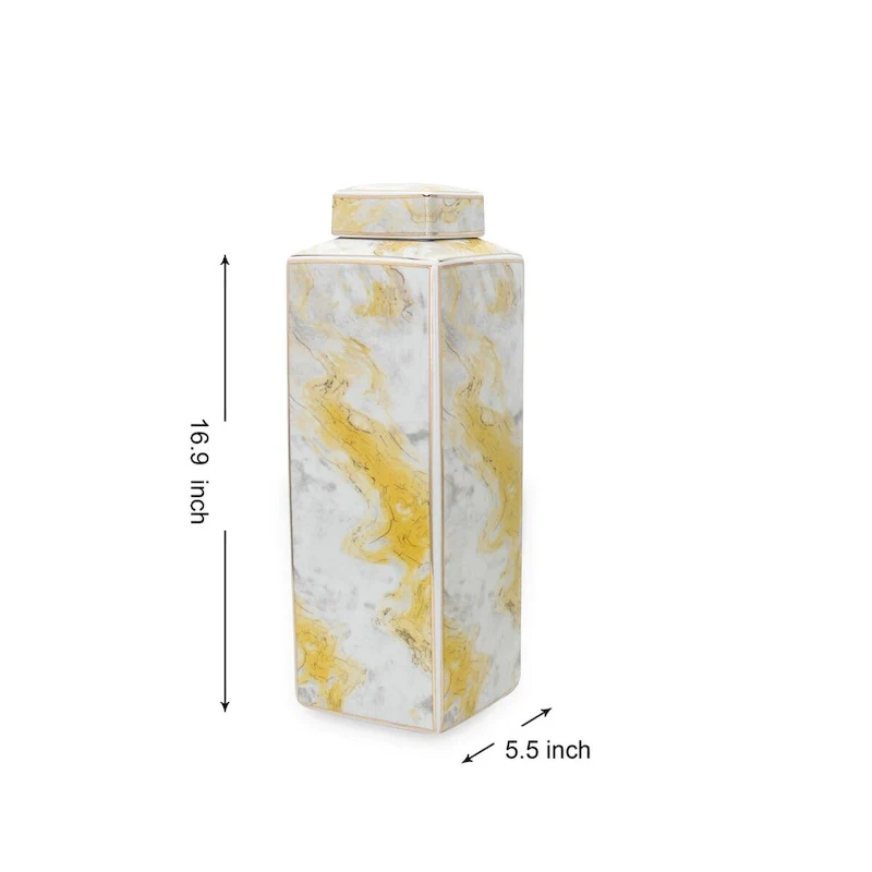 Beloved Elegant White Ceramic Vase with Gold Accents