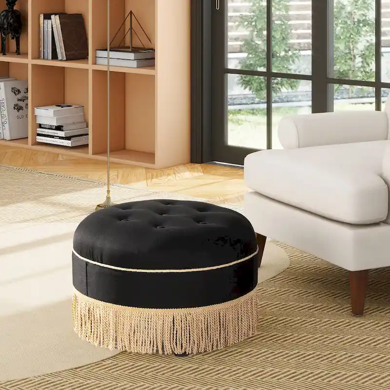 Yolanda 24 Upholstered Round Accent Ottoman