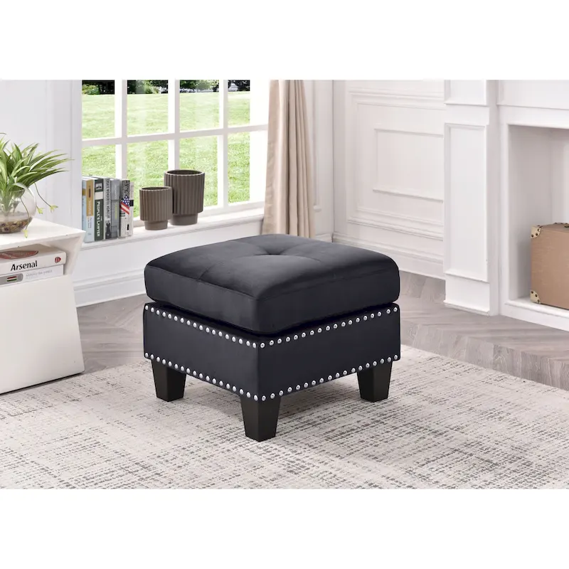 Copper Grove Meharrize Tufted Velvet Ottoman